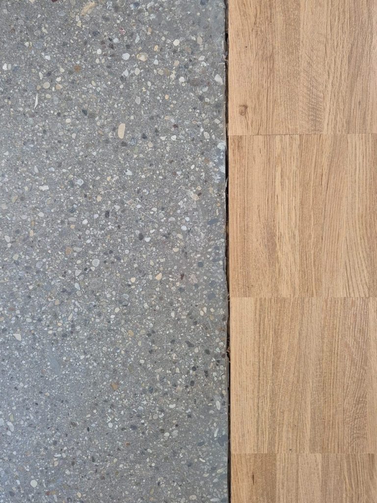 Betonboden eines Balkons mit behobenen Mängeln